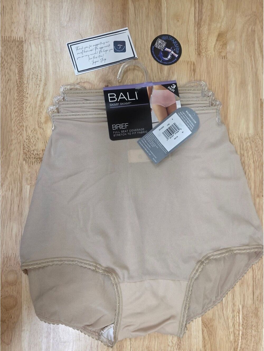 Bali Women’s Skimp Skamp Brief Panties 3‑Pack Full Coverage XL
